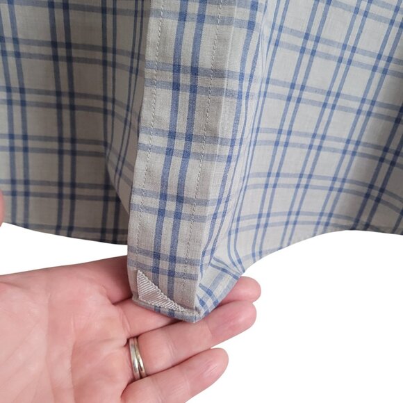 UNTUCKit Benziger WF Regular Fit Wrinkle Free Gray Blue Long Sleeve Shirt Size M - Picture 6 of 12